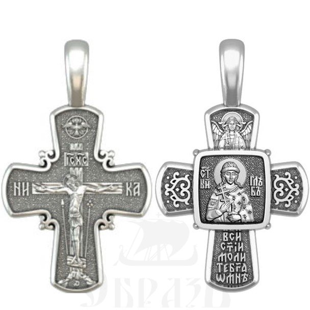 крест святой благоверный князь страстотерпец глеб, серебро 925 проба (арт. 33.096)