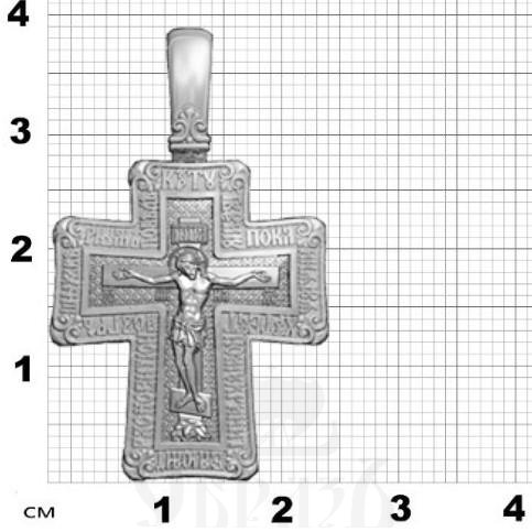 крест с образом божией матери киево-печерская, серебро 925 проба с родированием (арт. 17.012р)