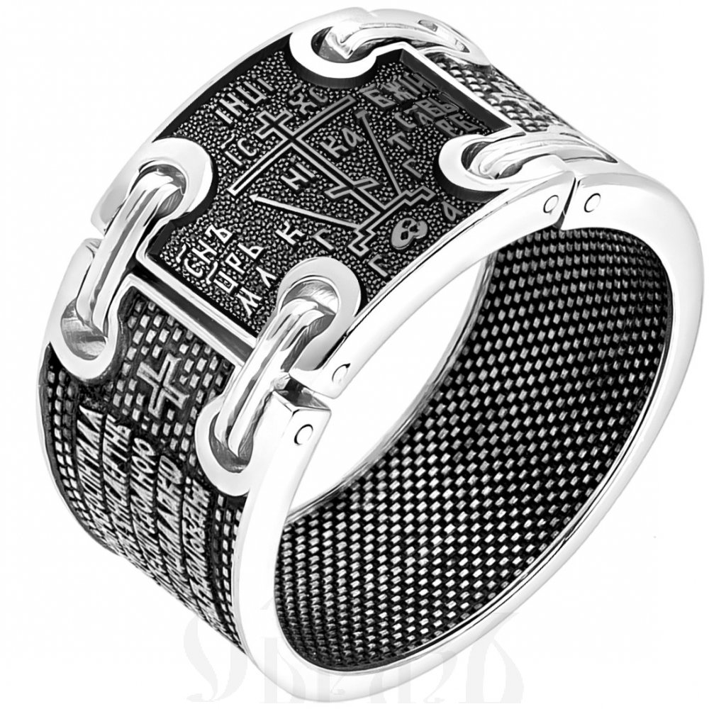 православное кольцо «псалом давида», серебро 925 пробы (арт. 03.140а)