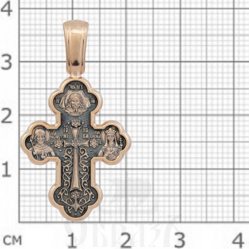 крест «крестовоздвижение. донская икона божией матери», золото 585 проба красное (арт. 201.073-1)