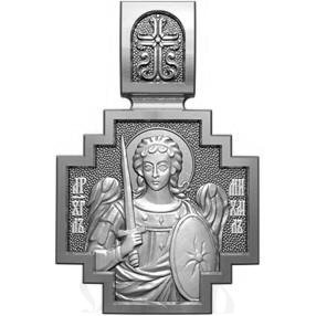 нательная икона св. архангел михаил архистратиг, серебро 925 проба с платинированием (арт. 06.078р)