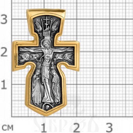 крест «распятие. архангел михаил. божия матерь «знамение», серебро 925 проба с золочением (арт. 101.281)