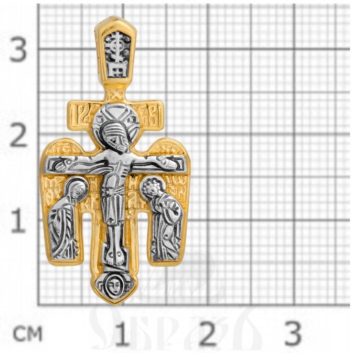 крест «распятие. архангел михаил», серебро 925 проба с золочением (арт. 101.024)