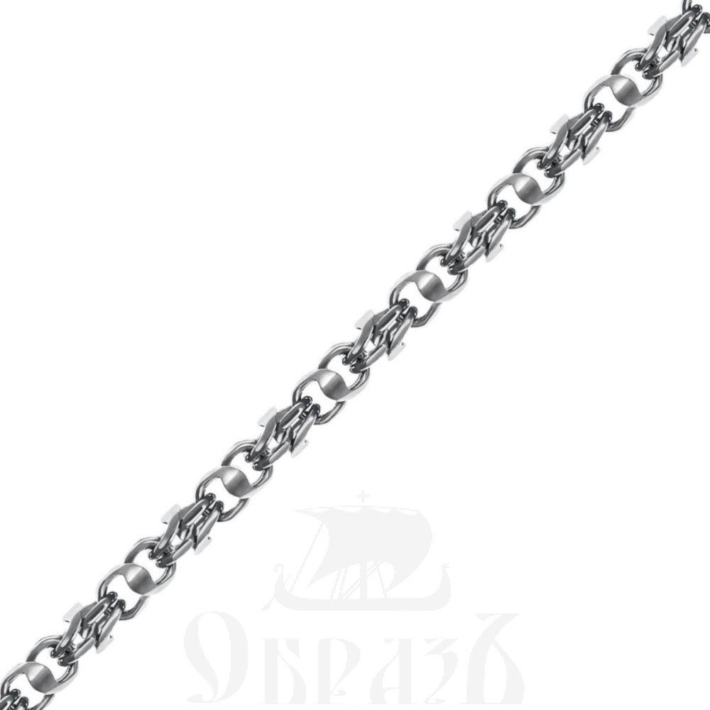 цепь плетение "скарабей" серебро 925 пробы с родированием (арт. нц 22-376-3 d0.80)