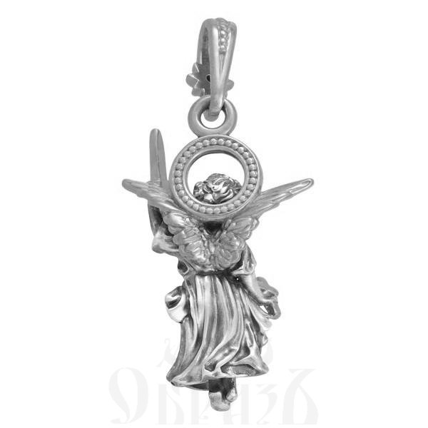 образок «ангелочек с мечом», серебро 925 проба с фианитом (арт. 102.897)