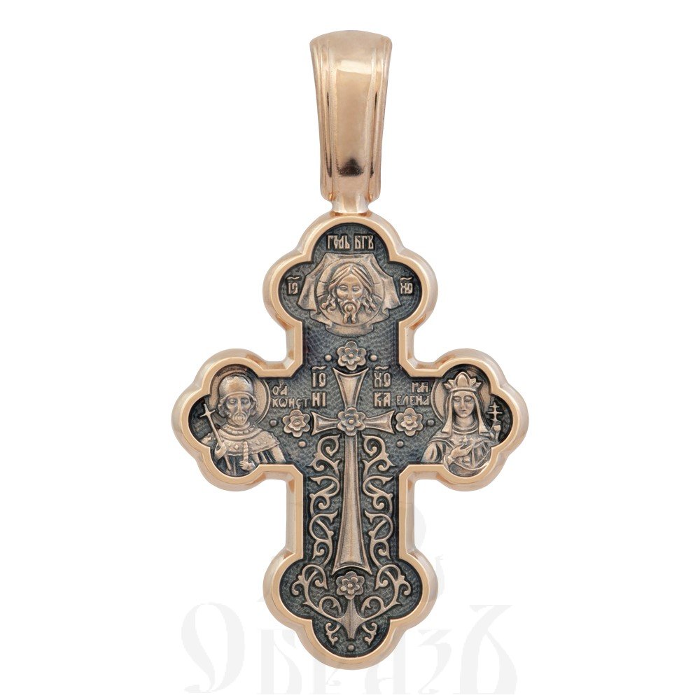 крест «крестовоздвижение. донская икона божией матери», золото 585 проба красное (арт. 201.073-1)